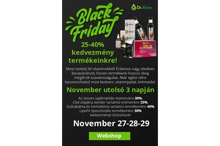 25-40% Black Friday kedvezmények 2020. november 27-28-29-én!